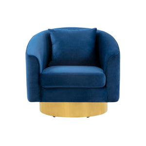 Safavieh Couture Joaquin Swivel Barrel Chair - Navy