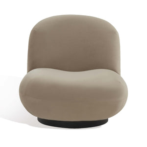 Safavieh Couture Stevie Velvet Accent Chair - Light Brown / Black
