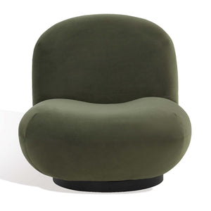 Safavieh Couture Stevie Velvet Accent Chair - Olive Green / Black