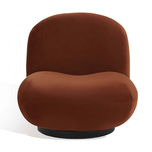 Safavieh Couture Stevie Velvet Accent Chair - Rust / Black