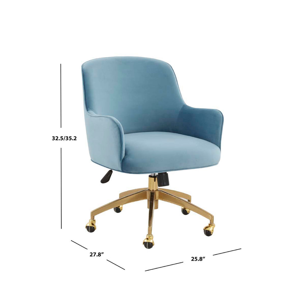 Safavieh Couture Kierstin Adjustable Desk Chair - Light Blue / Gold