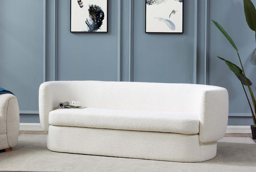 Safavieh Couture Mariano Boucle Curved Sofa - Ivory