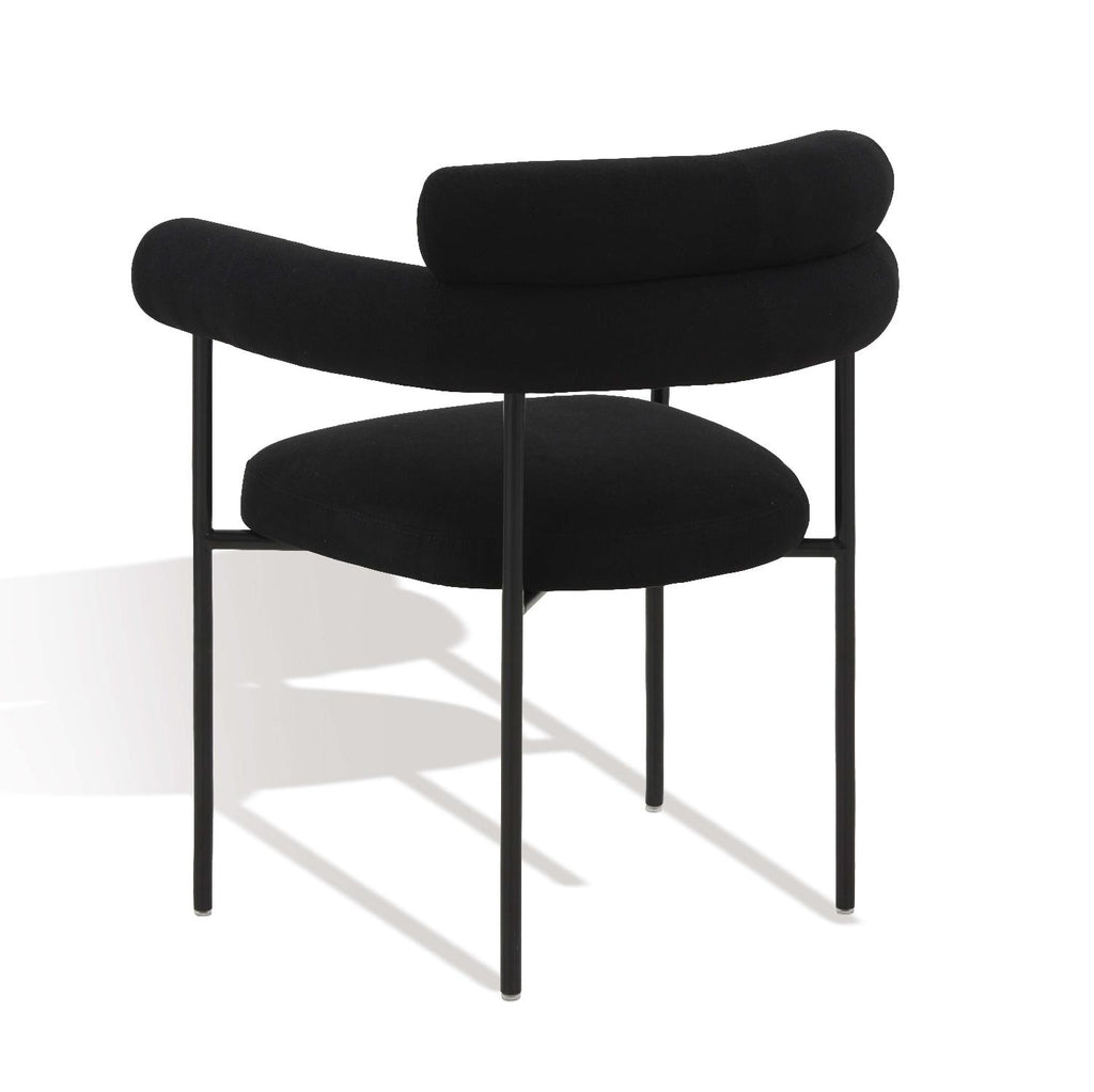 Safavieh Couture Jaslene Curved Back Dining Chair - Black / Black