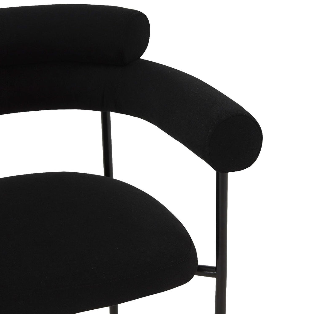 Safavieh Couture Jaslene Curved Back Dining Chair - Black / Black