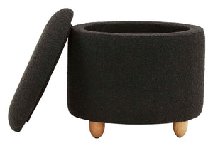 Safavieh Couture Mariabella Boucle Storage Ottoman - Black