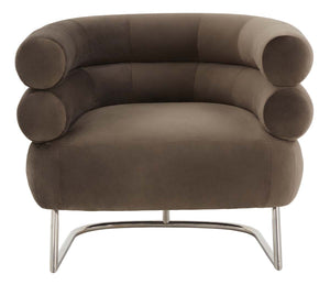 Safavieh Couture Jacobson Modern Accent Chair - Dark Brown / Silver