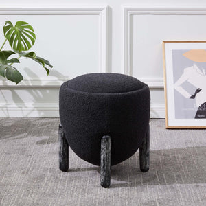 Safavieh Couture Clarabella Boucle Ottoman - Black