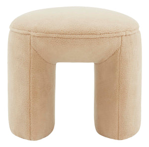 Safavieh Couture Vivie Faux Shearling Ottoman - Tan