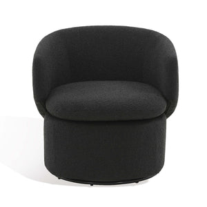 Phyllis Boucle Swivel Chair | Safavieh Couture - Black