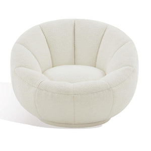 Evarose Boucle Swivel Char | Safavieh Couture - Ivory