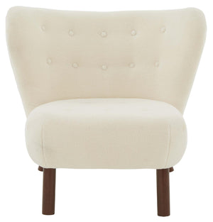 Gabriel Modern Wingback Chair | Safavieh Couture - Ivory / Dark Brown