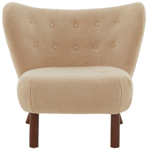 Gabriel Modern Wingback Chair | Safavieh Couture - Tan / Dark Brown