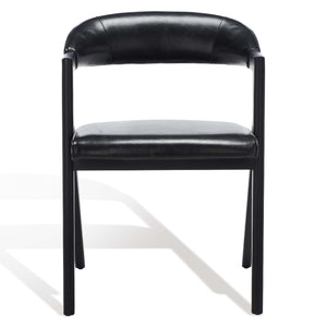 Sherisse Vegan Leather Dining Chair | Safavieh Couture - Black