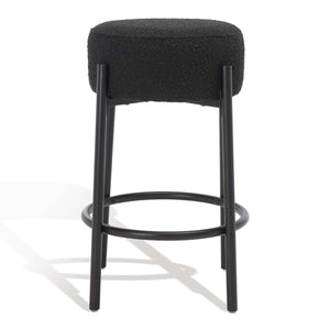 Safavieh Couture Paisleigh Boucle Metal Leg Counter Stool - Black