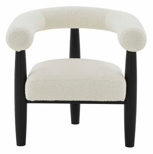 Jackie Curved Back Accent Chair | Safavieh Couture - White/Black