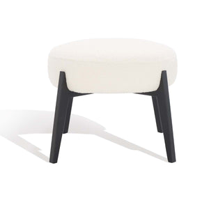 Safavieh Couture Emilynn Scandinavian Ottoman - Ivory/Black