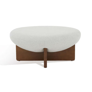 Tailor Round Linen Ottoman | Safavieh Couture - SFV5052