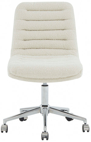 Safavieh Couture Decolin Boucle Swivel Desk Chair - Ivory / Silver