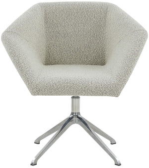 Safavieh Couture Felix Boucle Swivel Desk Chair - Light Grey / Silver