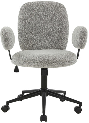Emeril Boucle Adjustable Desk Chair | Safavieh Couture - White / Black