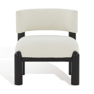 Safavieh Couture Rosabryna Boucle Accent Chair - Ivory / Black