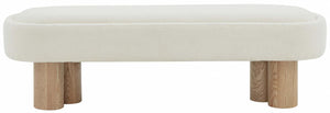 Safavieh Couture Katianna Boucle Bench - Ivory / Natural
