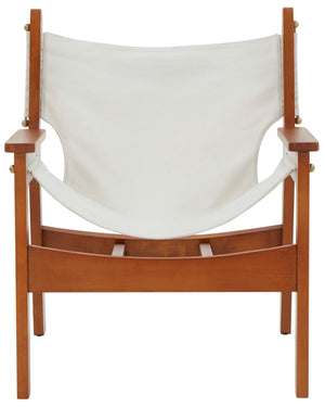 Safavieh Couture Thomson Sling Accent Chair - White / Light Brown