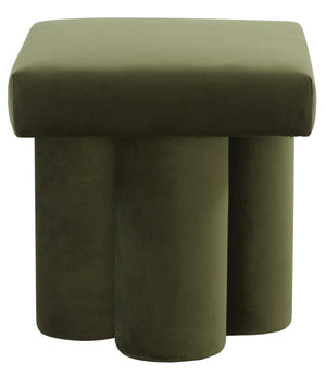 Deangelo Velvet Ottoman | Safavieh Couture - Forest Green