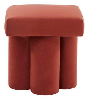 Safavieh Couture Deangelo Velvet Ottoman - Rust