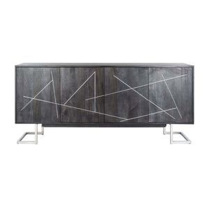 Safavieh Couture Penn Geometric 4 Door Sideboard - Black / Silver