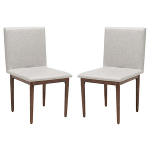 Safavieh Couture Milana Dining Chair - Walnut / Light Grey (Set of 2)