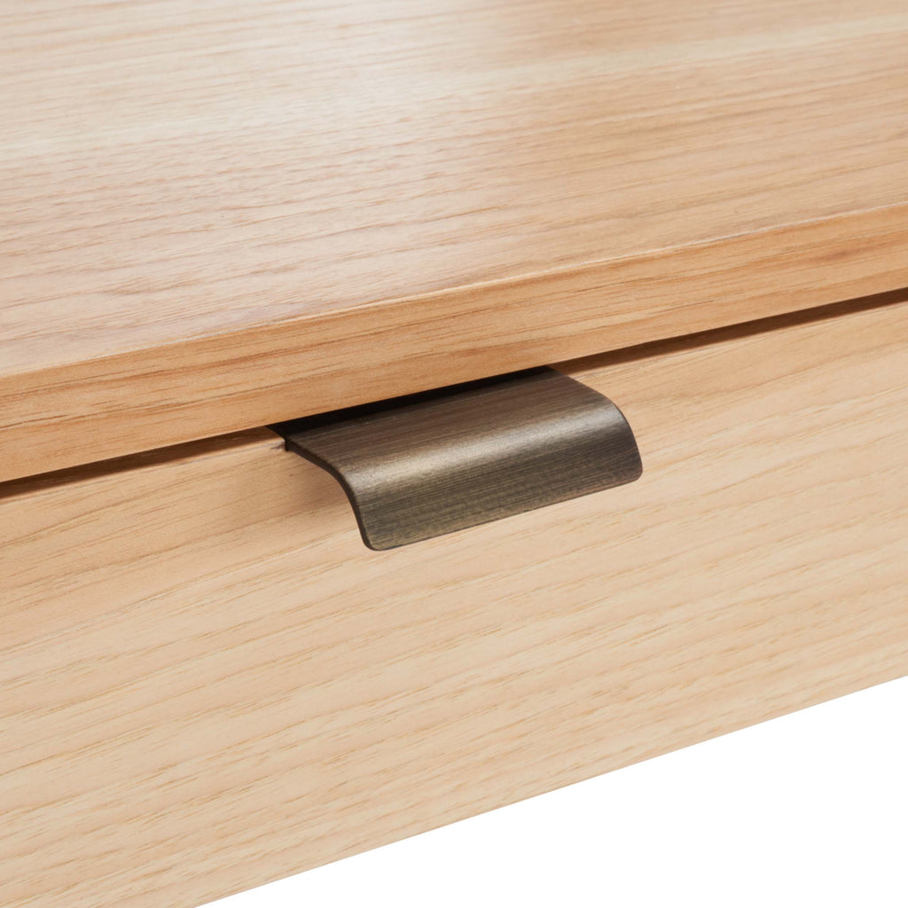 Safavieh Couture Genevieve 3-Drawer Writing Desk - Walnut / Antique Brass