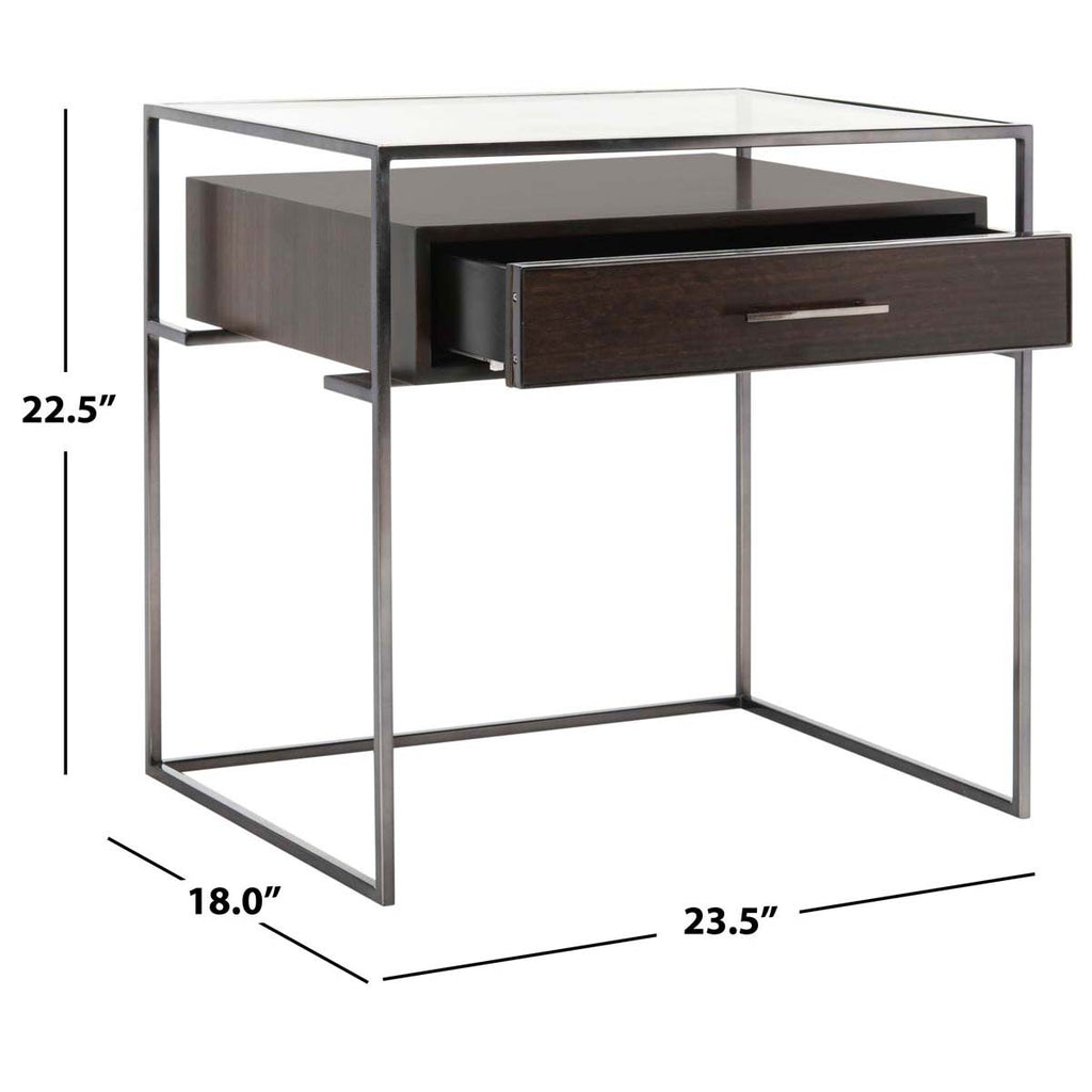 Safavieh Couture Caelan Glass Side Table