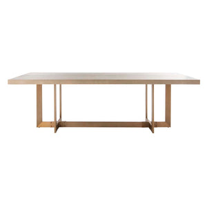 Quinn Dining Table | Safavieh Couture - Grey Oak/Brass