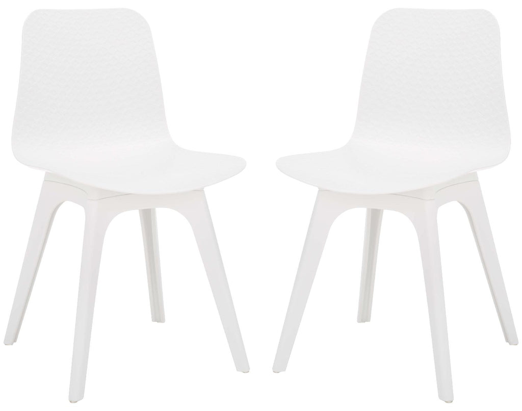 Safavieh Couture Damiano Molded Plastic Dining Chair - White (Set of 2)