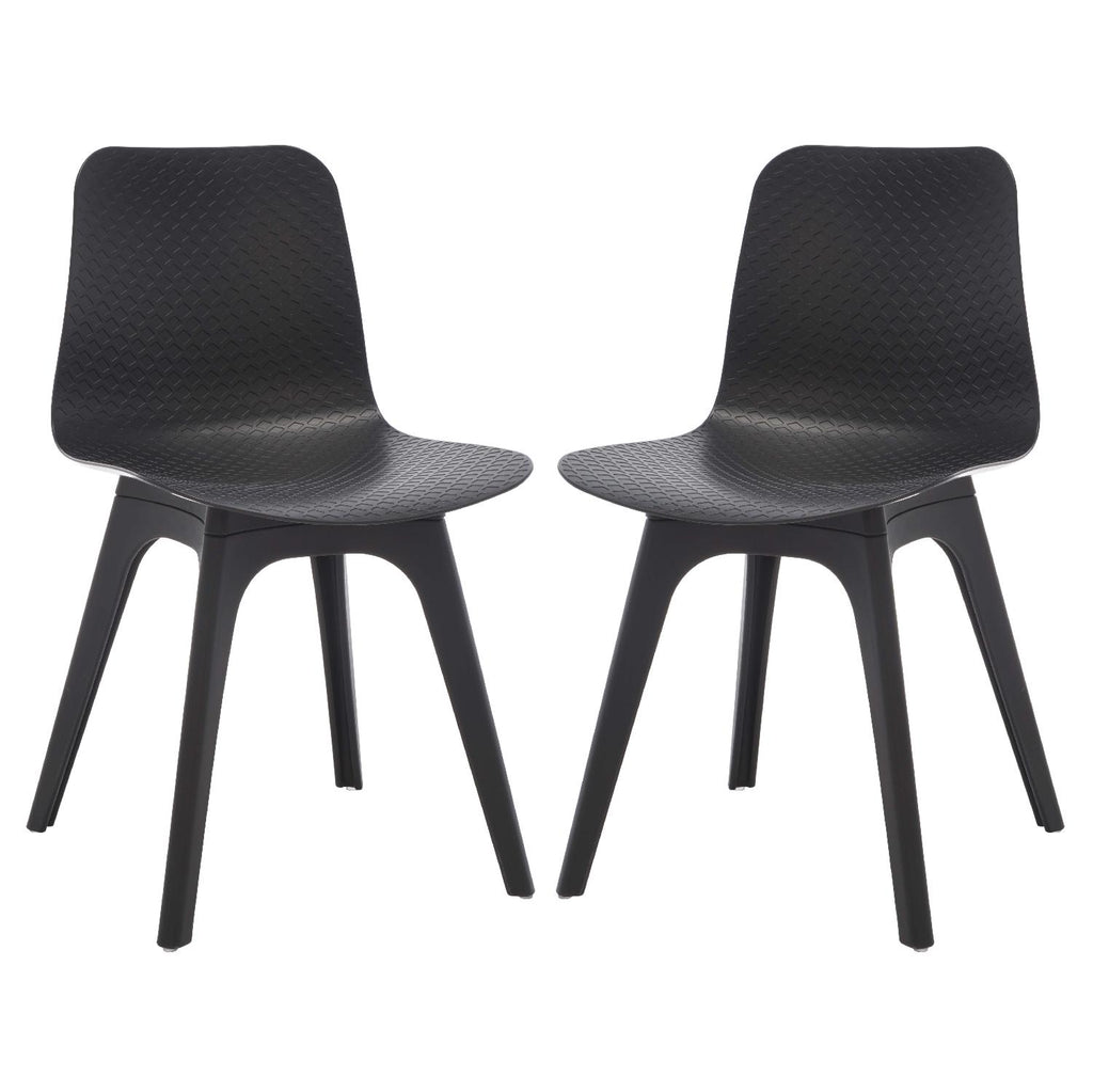 Safavieh Couture Damiano Molded Plastic Dining Chair - Black (Set of 2)