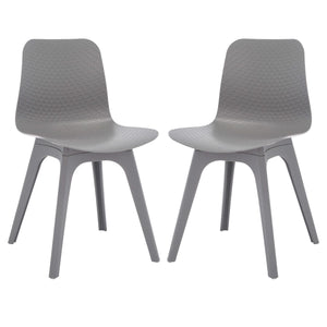Safavieh Couture Damiano Molded Plastic Dining Chair - Grey (Set of 2)