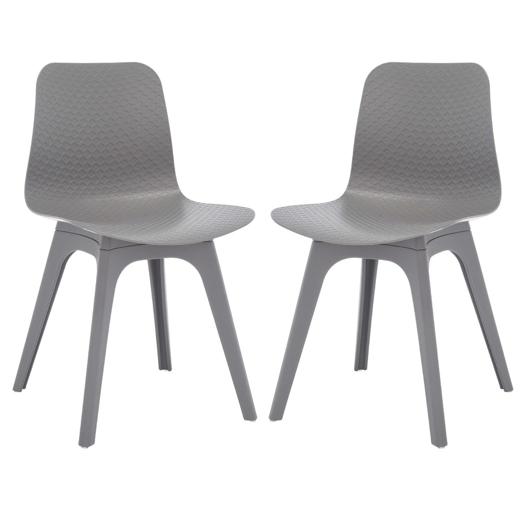 Safavieh Couture Damiano Molded Plastic Dining Chair - Grey (Set of 2)
