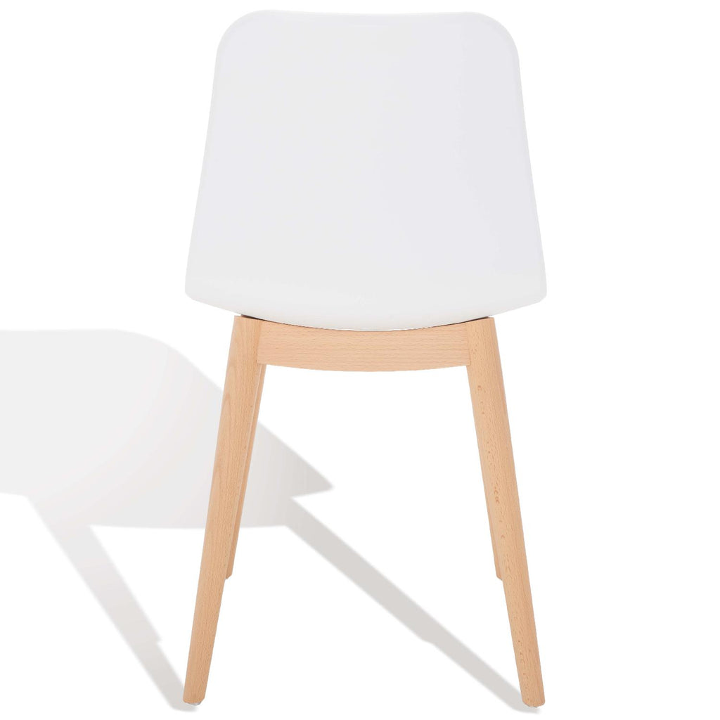 Safavieh Couture Haddie Molded Plastic Dining Chair - White / Natural (Set of 2)