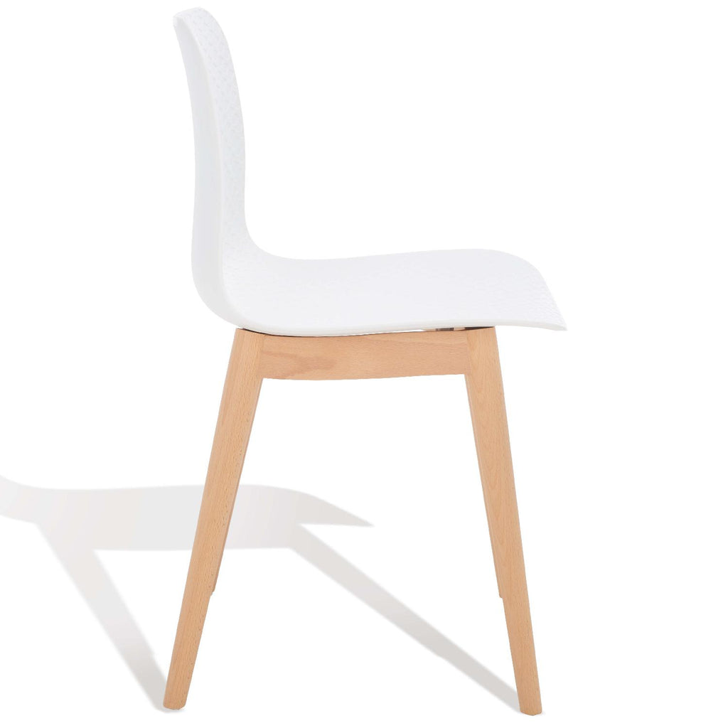 Safavieh Couture Haddie Molded Plastic Dining Chair - White / Natural (Set of 2)