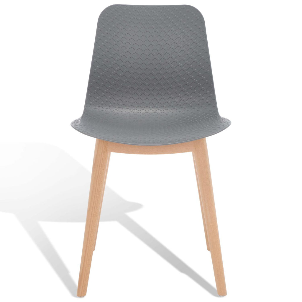 Safavieh Couture Haddie Molded Plastic Dining Chair - Grey / Natural (Set of 2)