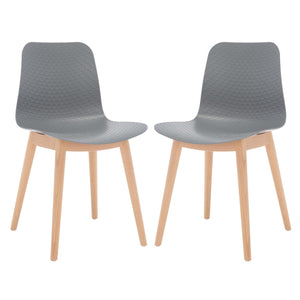 Safavieh Couture Haddie Molded Plastic Dining Chair - Grey / Natural (Set of 2)