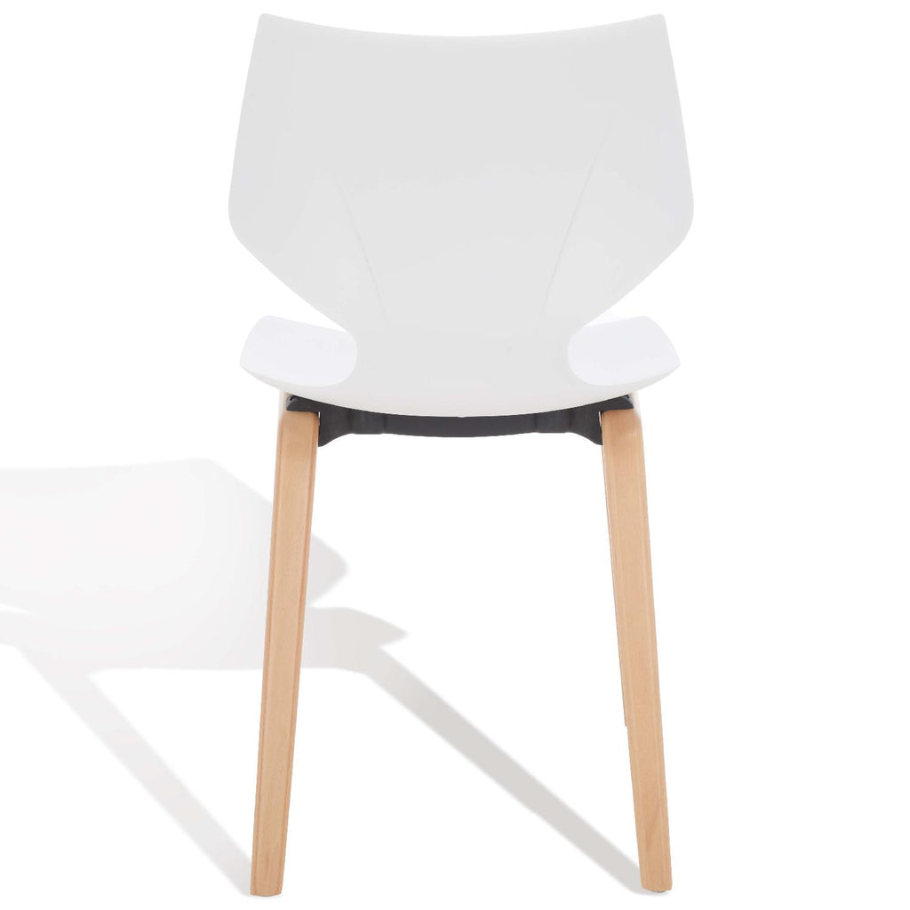 Safavieh Couture Darnel Molded Plastic Dining Chair - White / Natural (Set of 2)