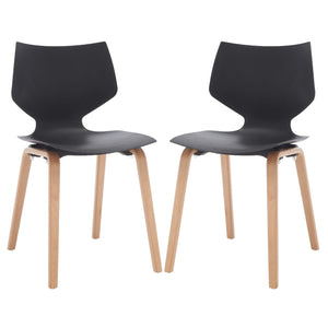 Safavieh Couture Darnel Molded Plastic Dining Chair - Black / Natural (Set of 2)
