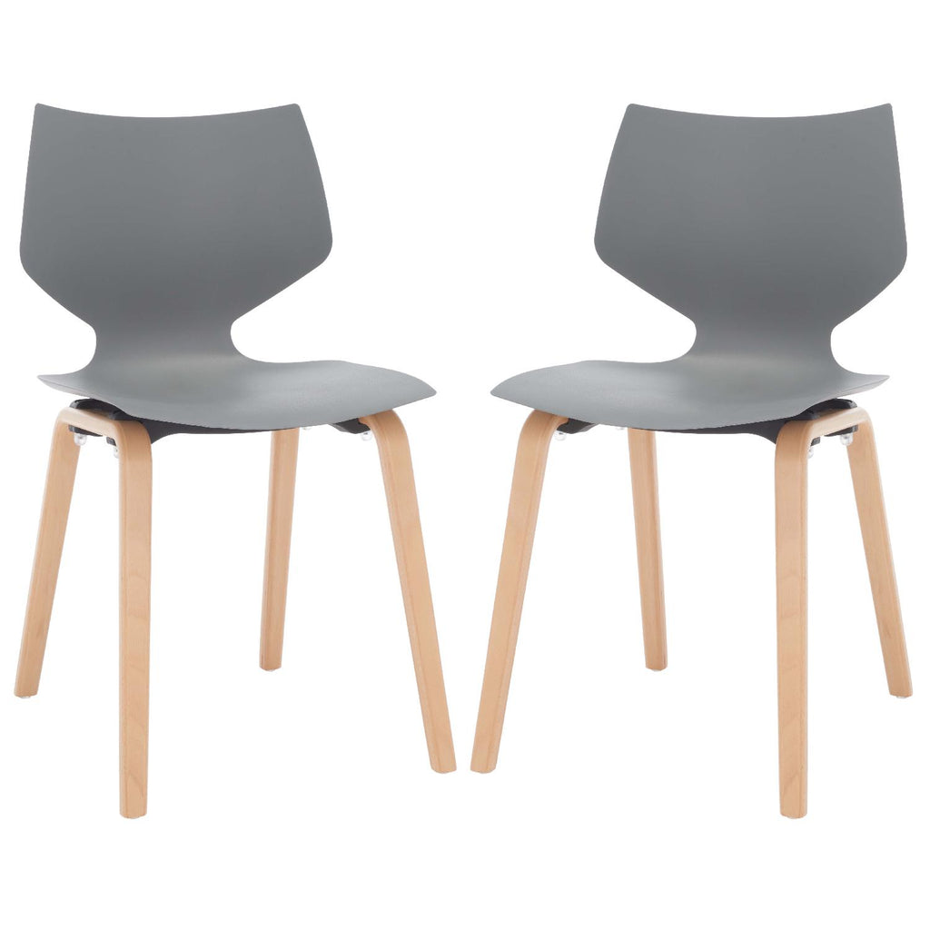 Safavieh Couture Darnel Molded Plastic Dining Chair - Grey / Natural (Set of 2)