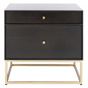 Safavieh Couture Adelyn 2 Drawer Nightstand - Black / Gold