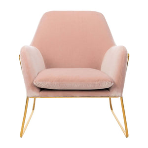 Safavieh Couture Misty Metal Frame Accent Chair - Blush