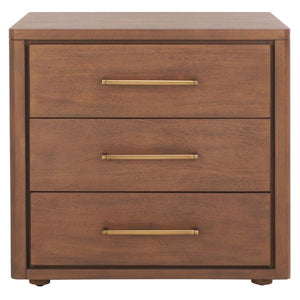 Safavieh Rosey 3 Drawer Wood Nightstand - Brown