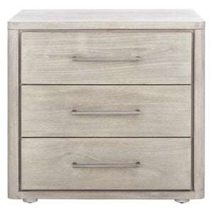 Safavieh Rosey 3 Drawer Wood Nightstand - Light Grey