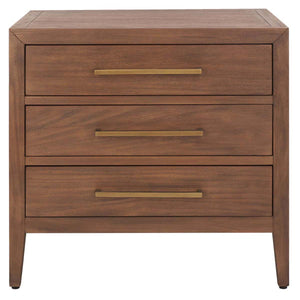 Safavieh Ariella 3 Drawer Wood Nightstand - Brown